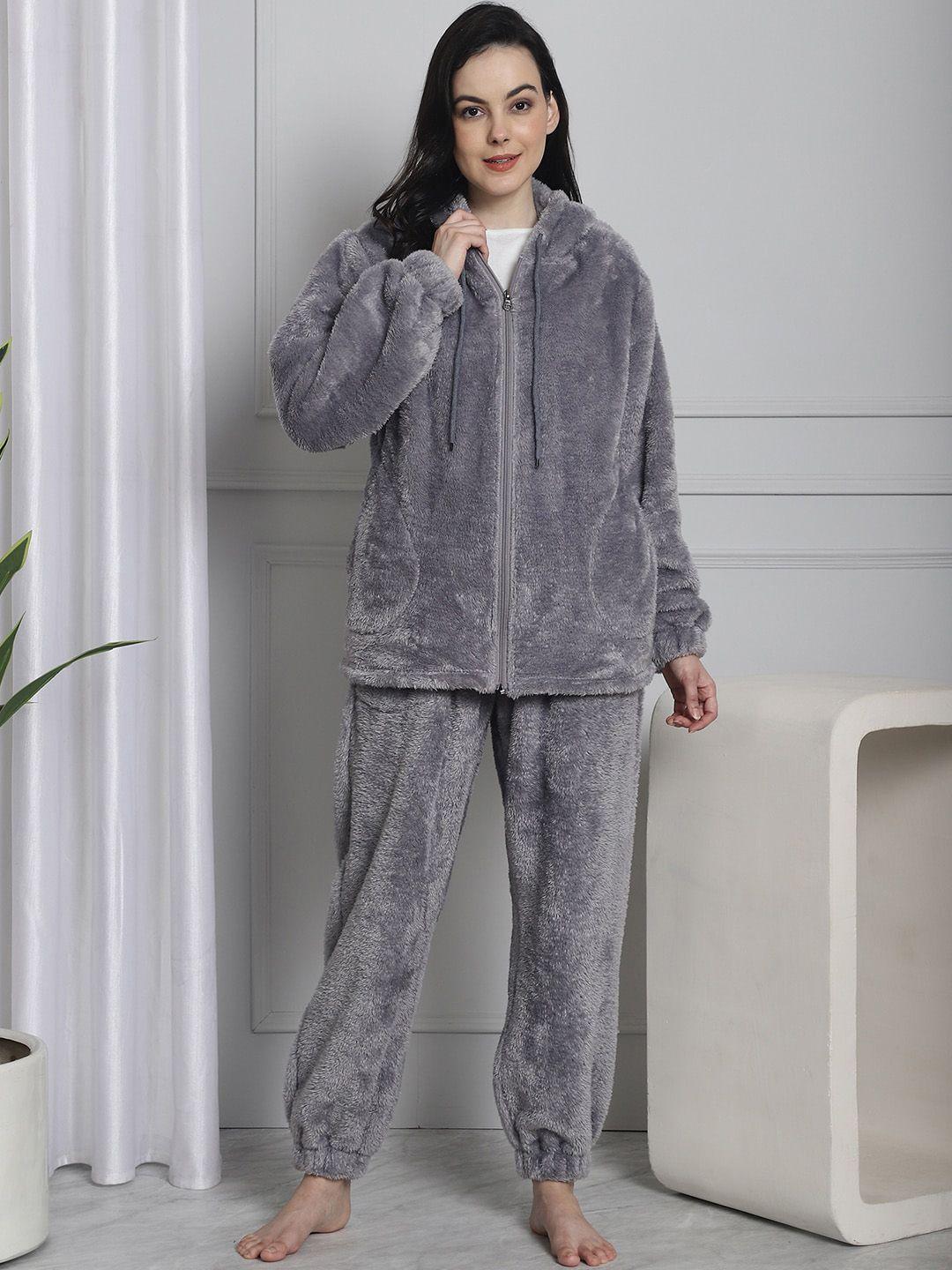 secret wish faux fur night suit