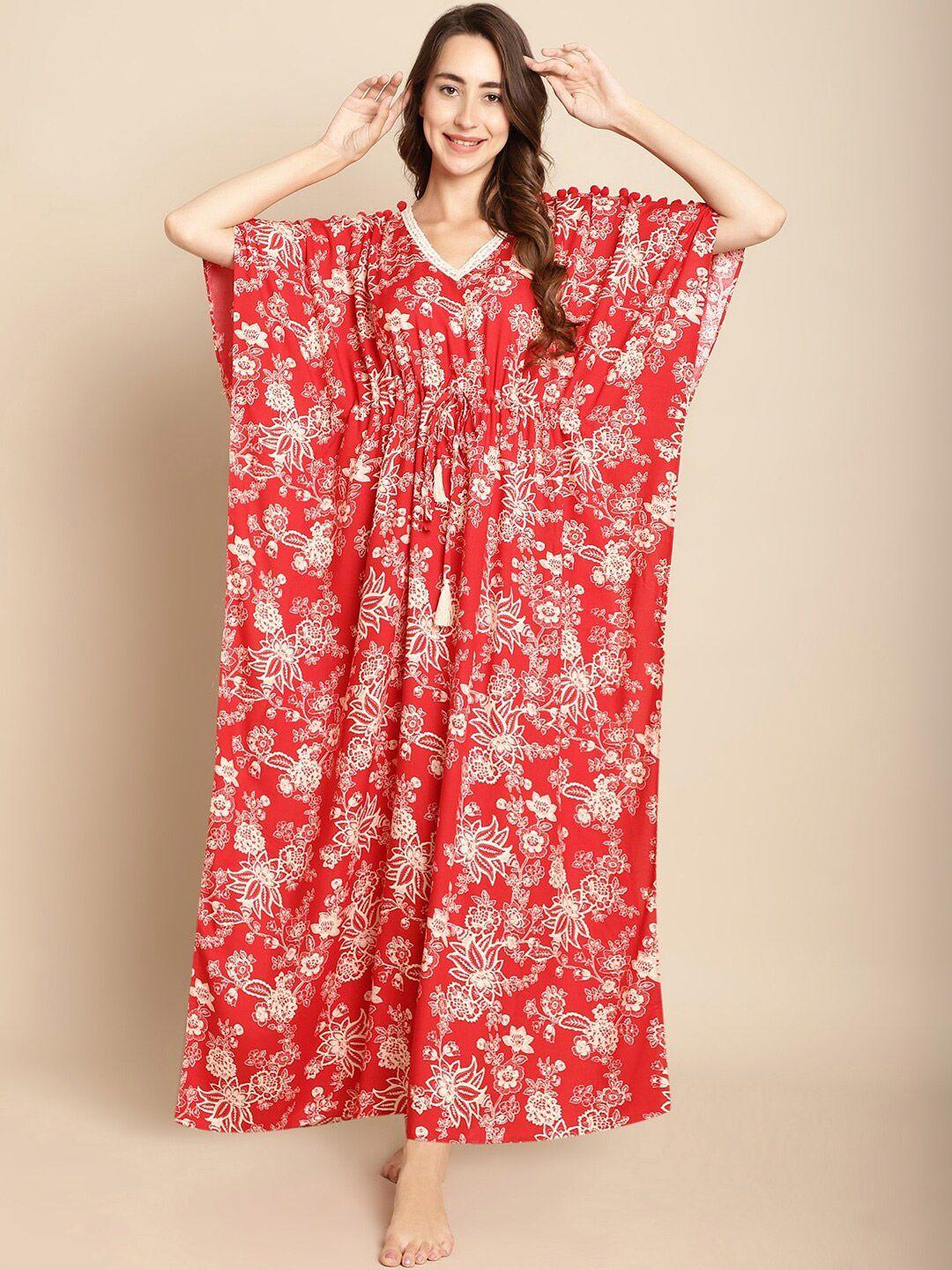 secret wish floral printed kaftan maxi nightdress