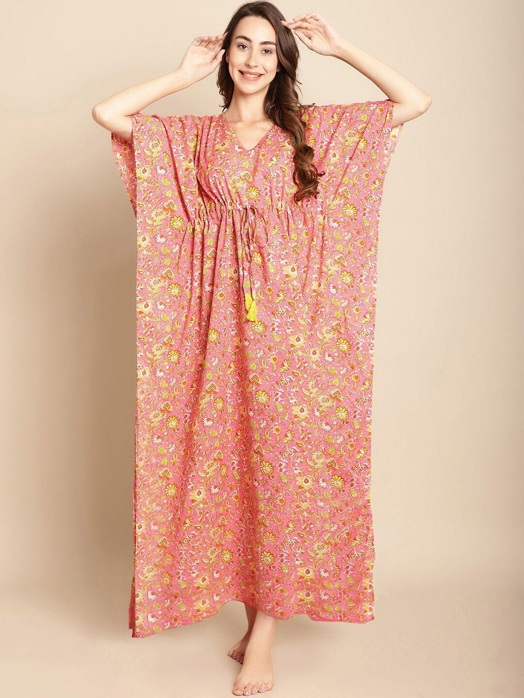 secret wish floral printed maxi kaftan nightdress