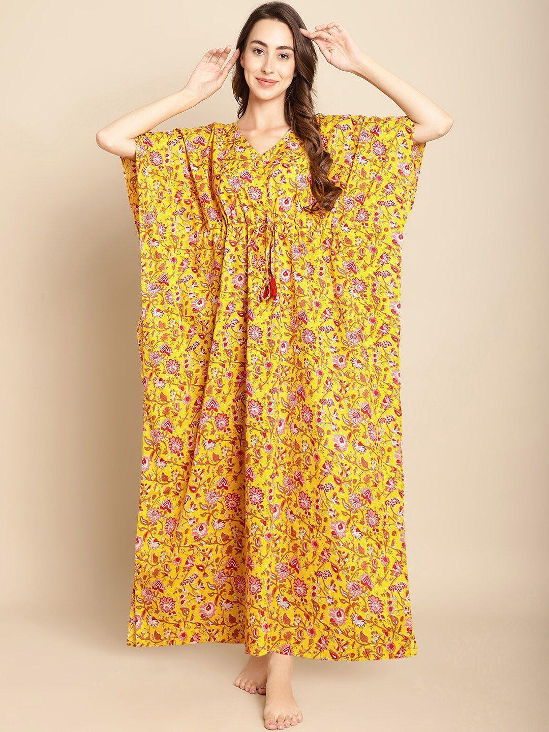 secret wish floral printed maxi kaftan nightdress