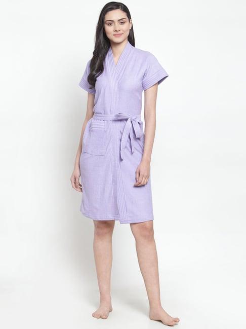 secret wish light purple cotton bath robe