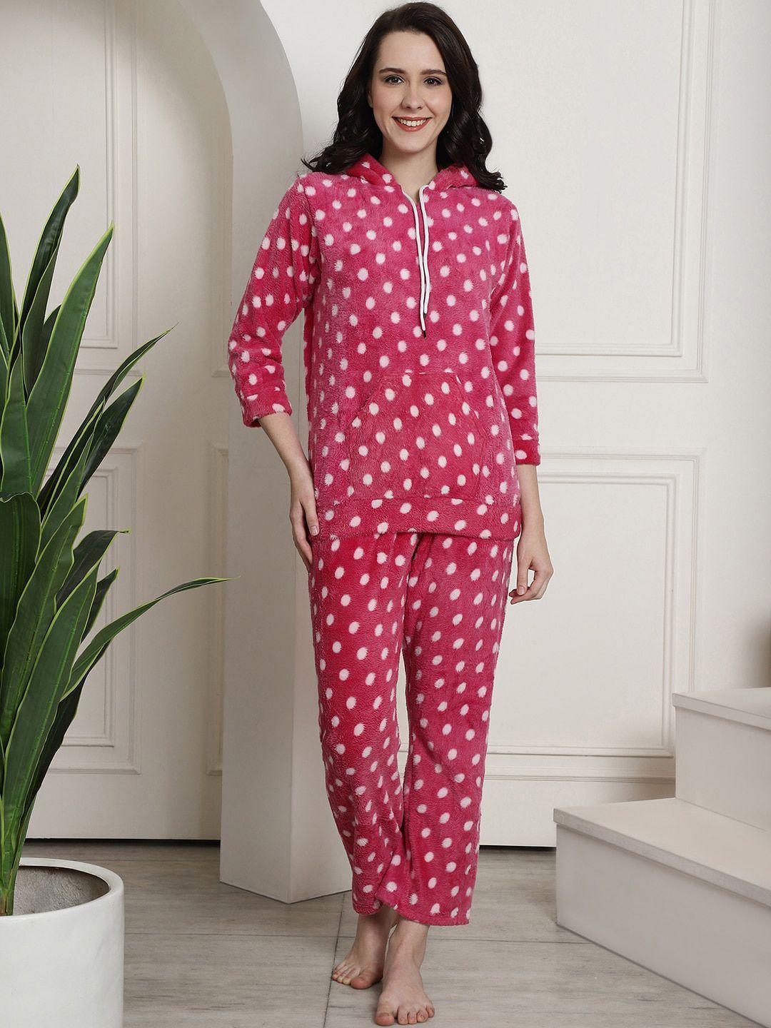 secret wish polka dot printed night suit