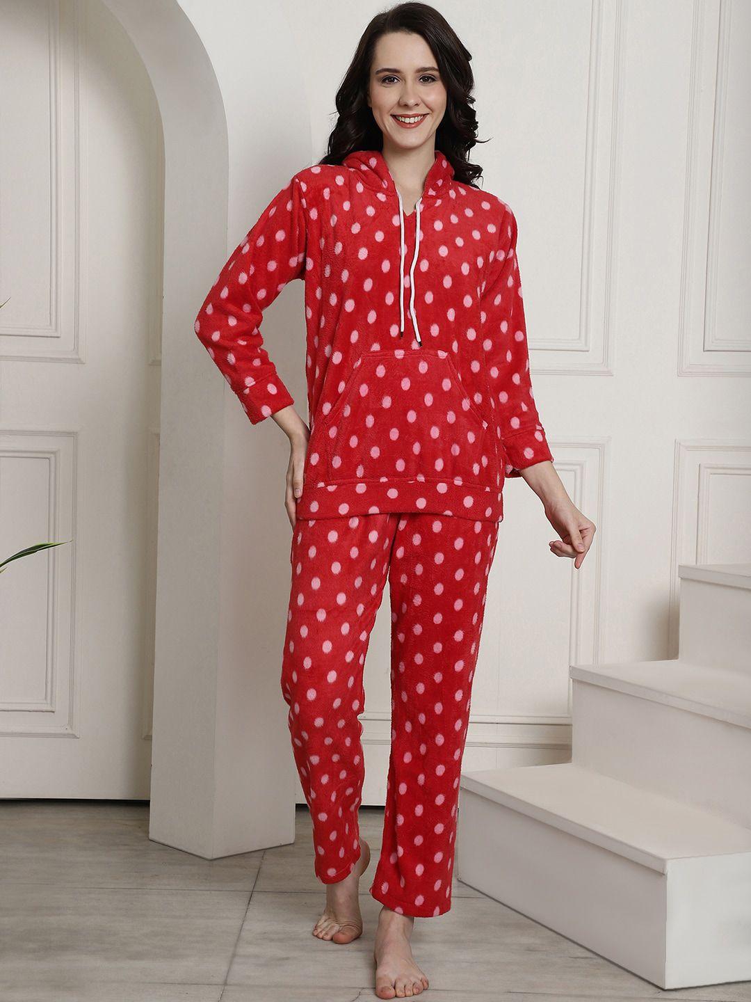 secret wish polka dot printed night suit