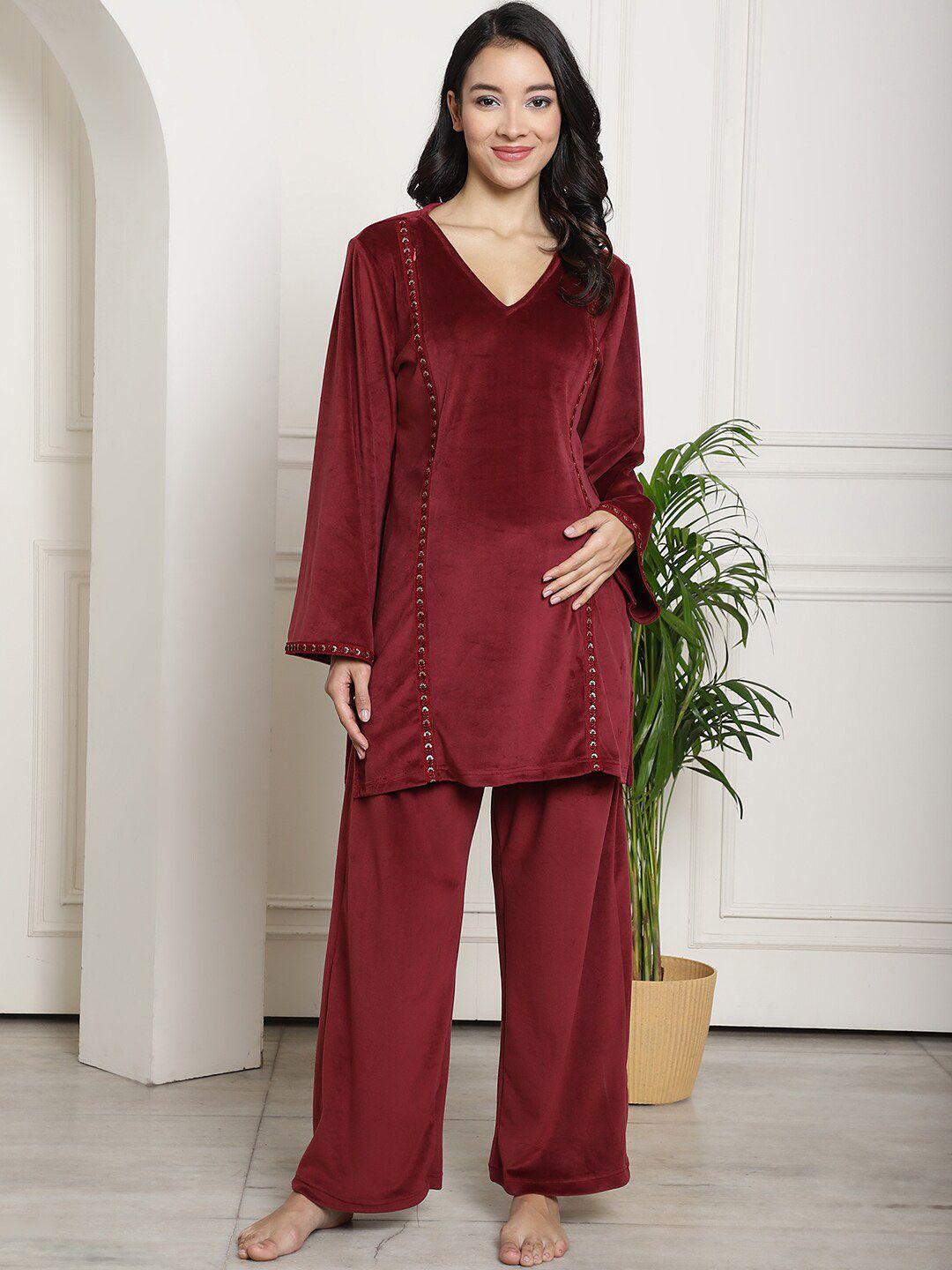 secret wish velvet maternity night suit