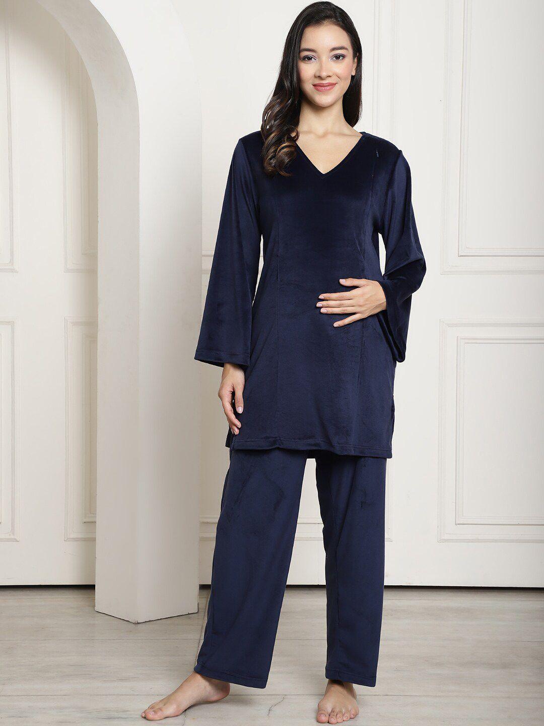 secret wish velvet maternity night suit