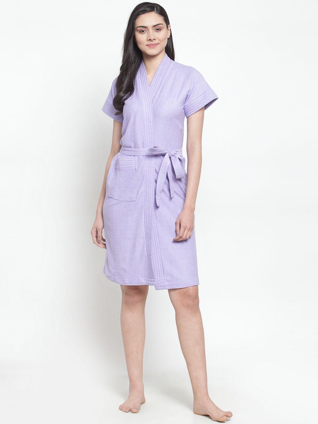 secret wish women purple solid bath robe