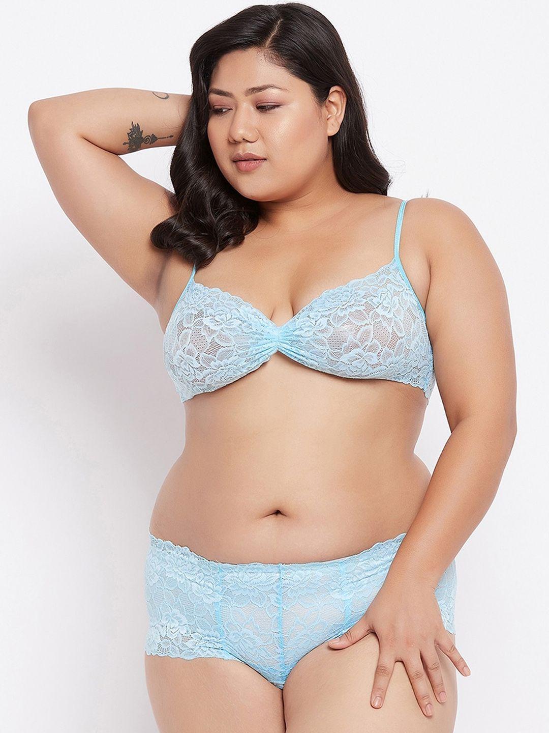 secrets by zerokaata plus size women turquoise blue lingerie set psztrqls06207a