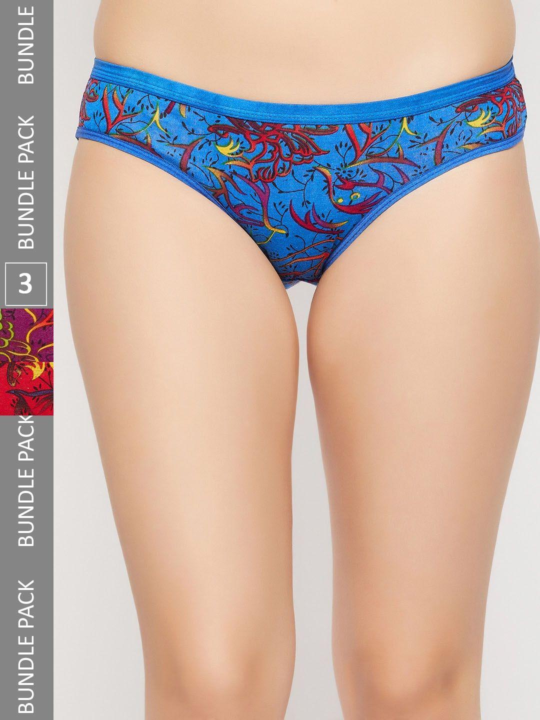 secrets by zerokaata women pack of 3 assorted antimicrobial printed cotton basic briefs