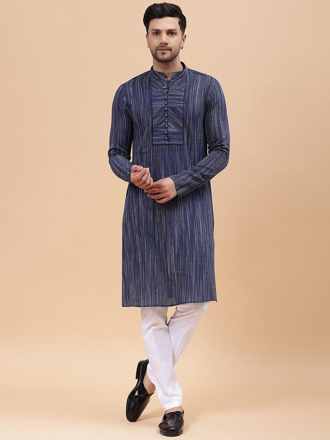 see designs geometric printed regular pure cotton kurta with pyjamas