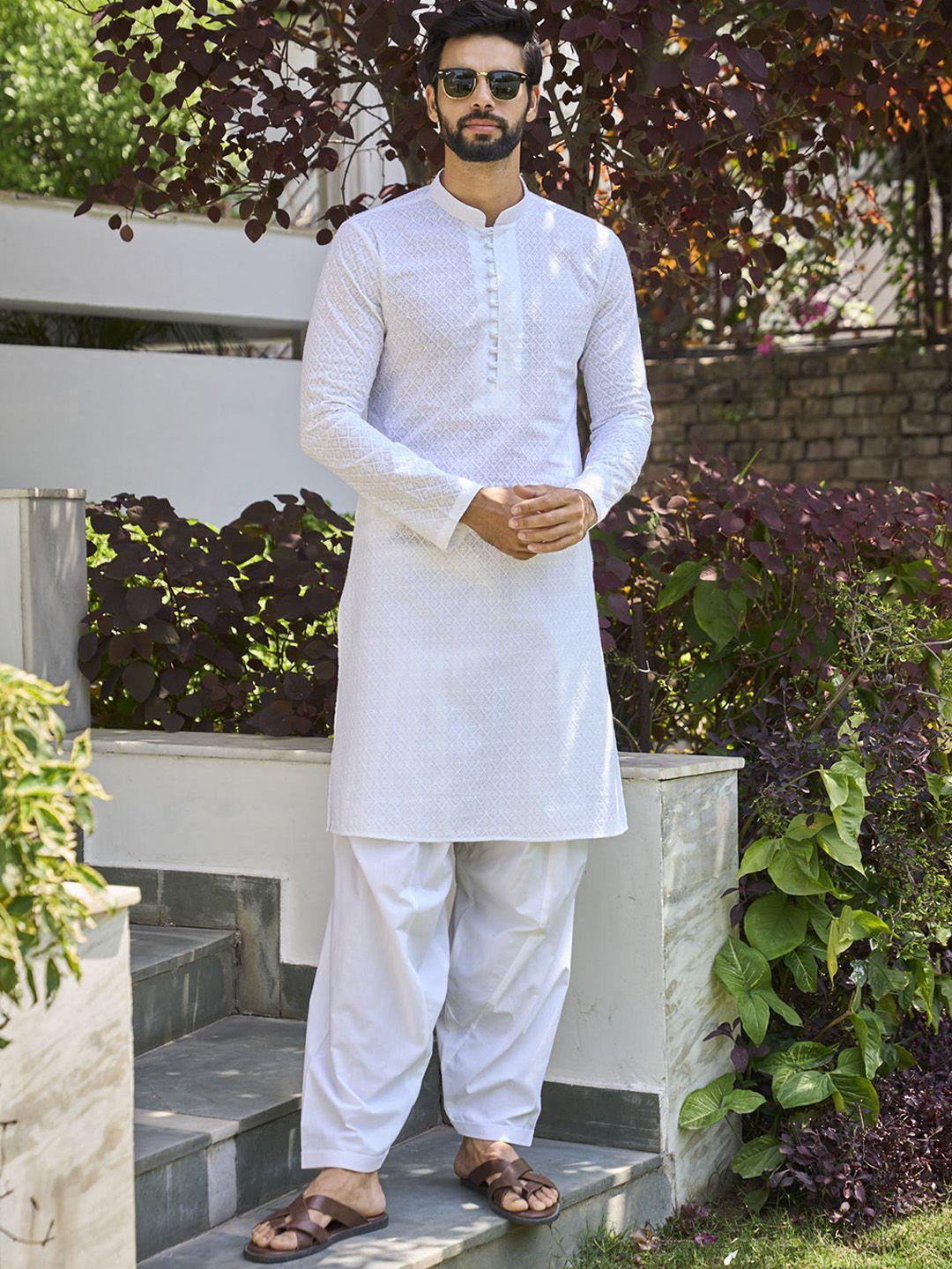 see designs floral embroidered chikankari straight kurta