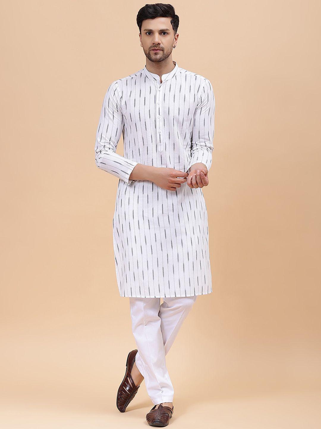 see designs men ethnic motifs printed regular pure cotton kurta with pyjamas