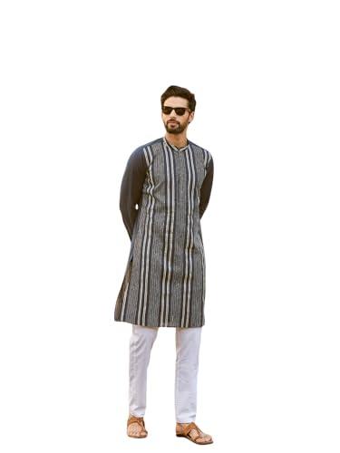 see designs men full sleeve teal cotton pintex design sequins mandarin collar side slit kurta with pyjama - sd2kt_245301m