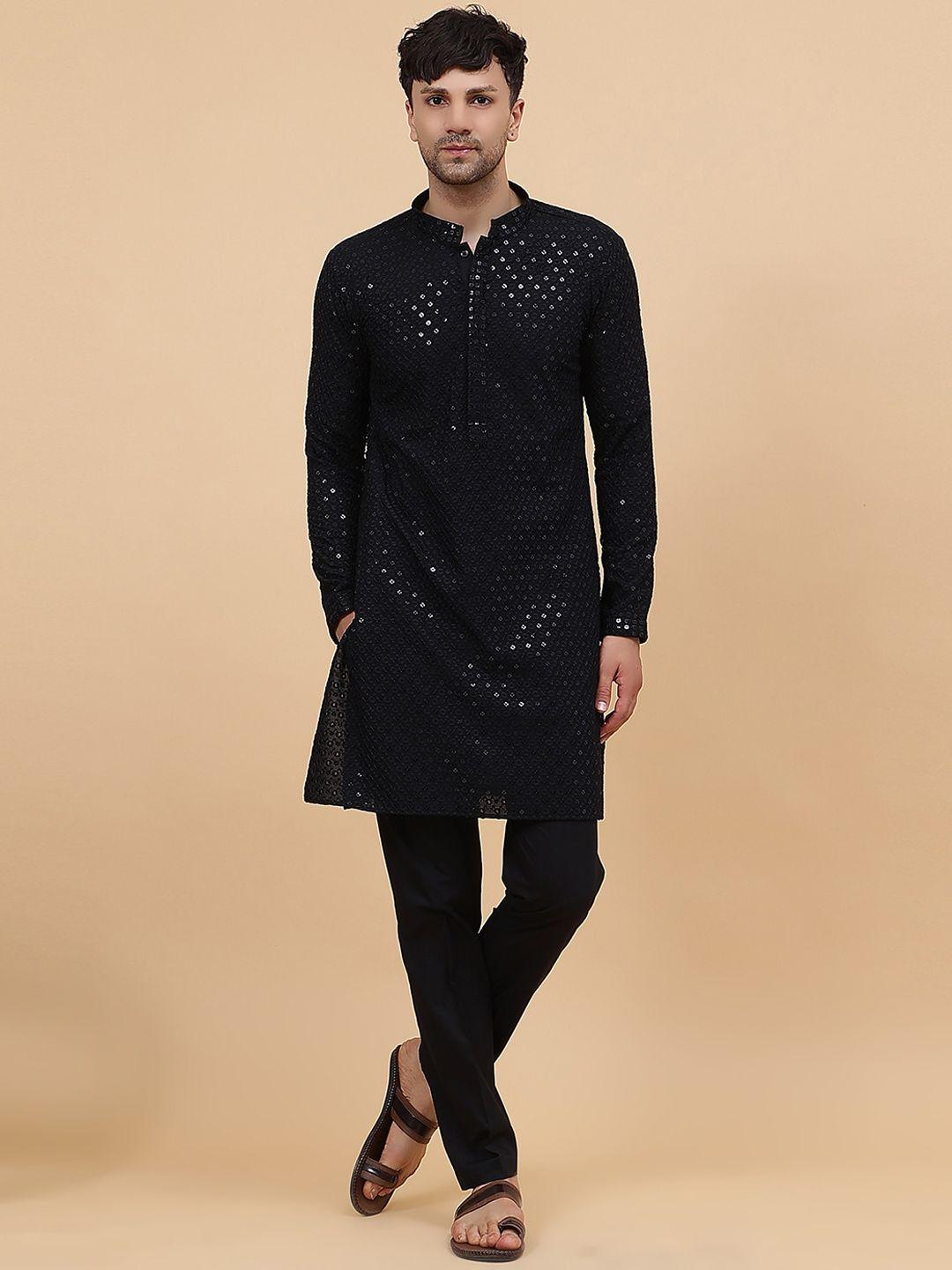 see designs men sequinned kurta