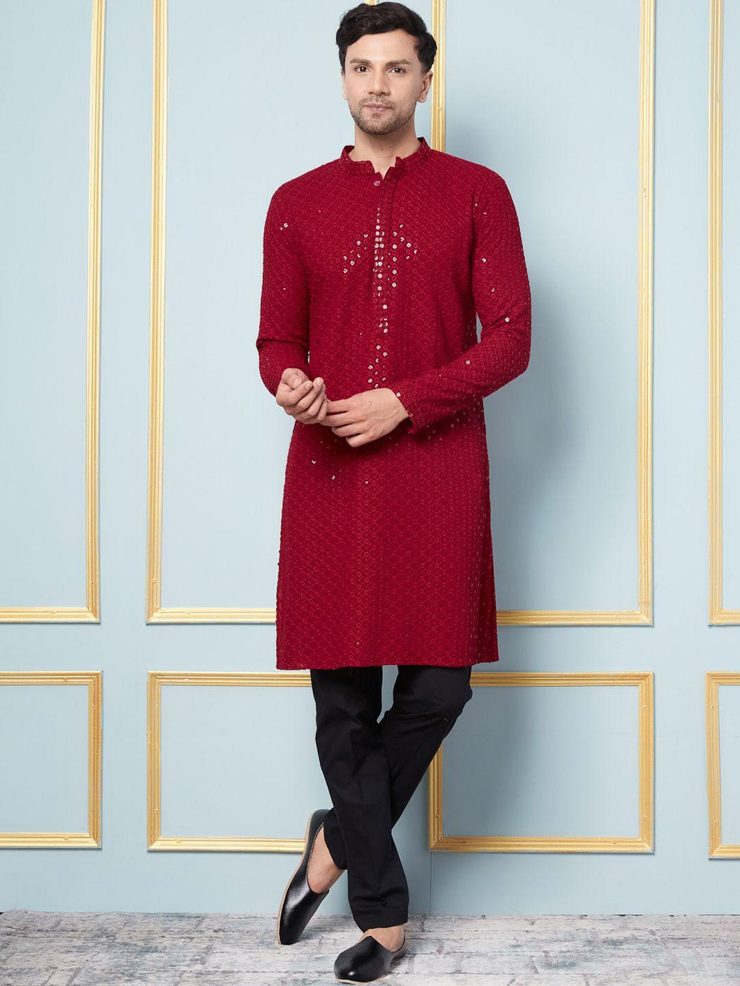 see designs men sequinned kurta