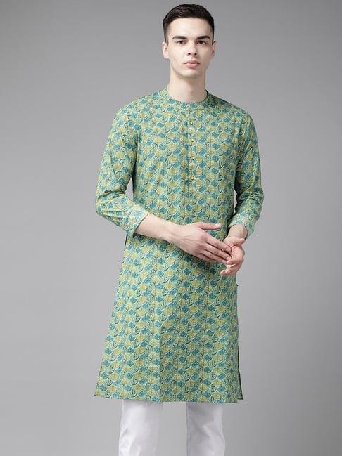 see designs multicolored cotton regular fit printed kurta