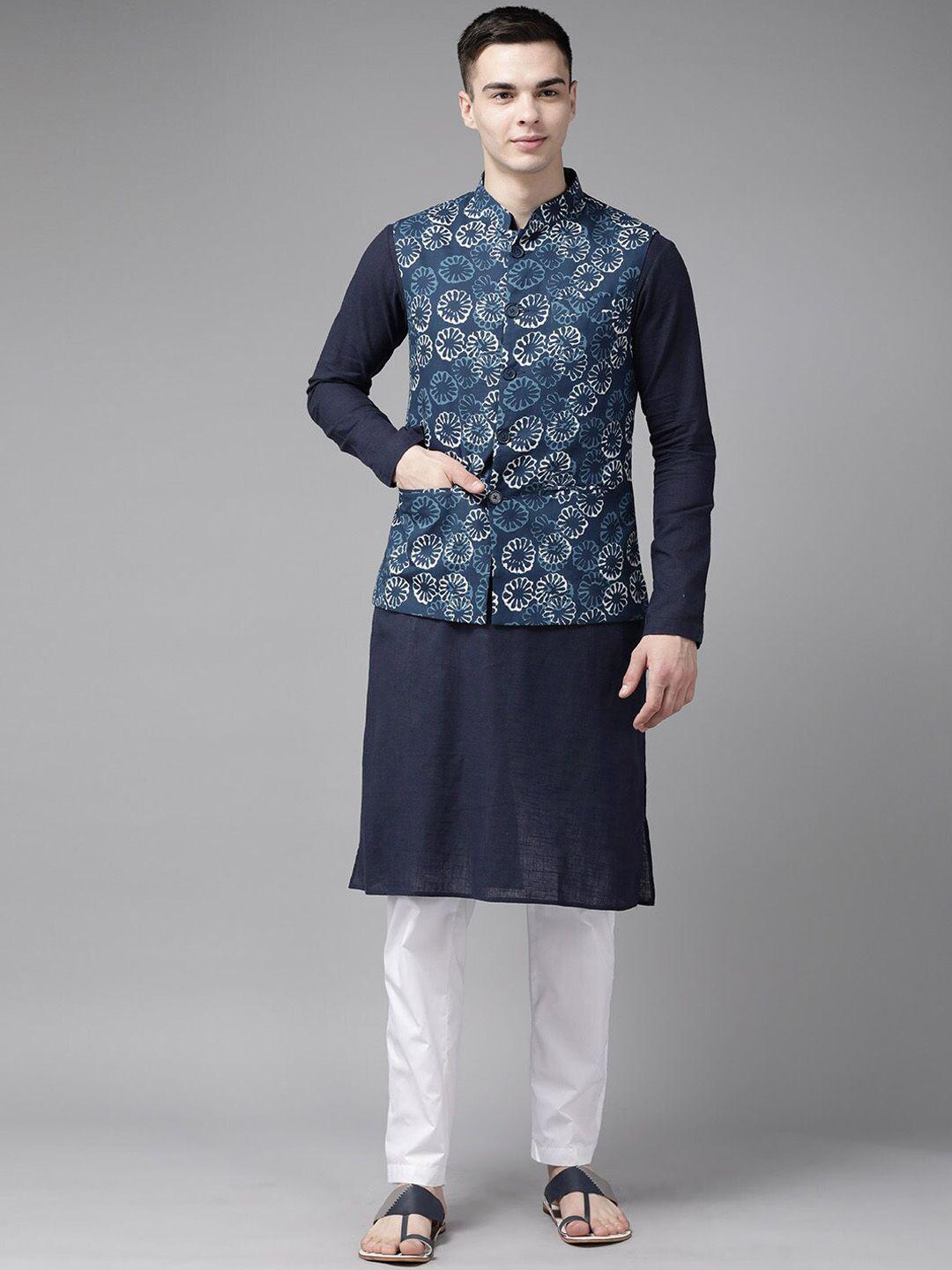 see designs printed pure cotton nehru jacket