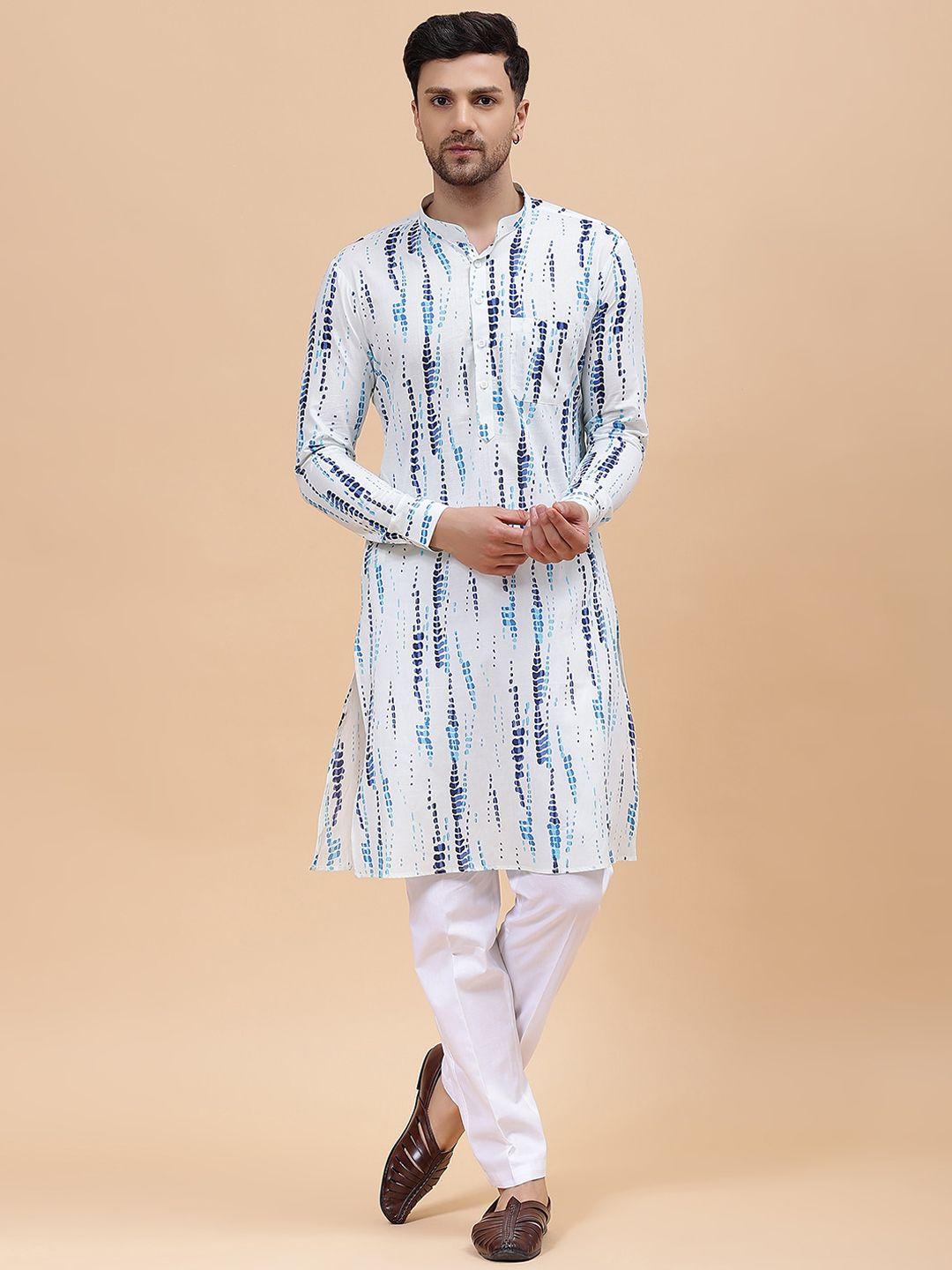 see designs shibori printed pure cotton kurta with pyjamas
