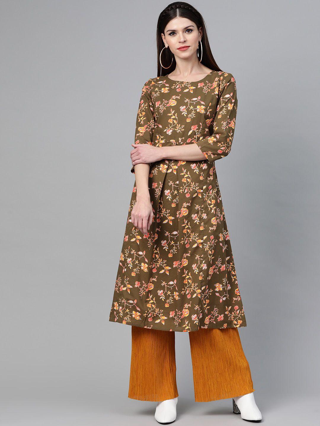 see designs women floral printed cotton kurta
