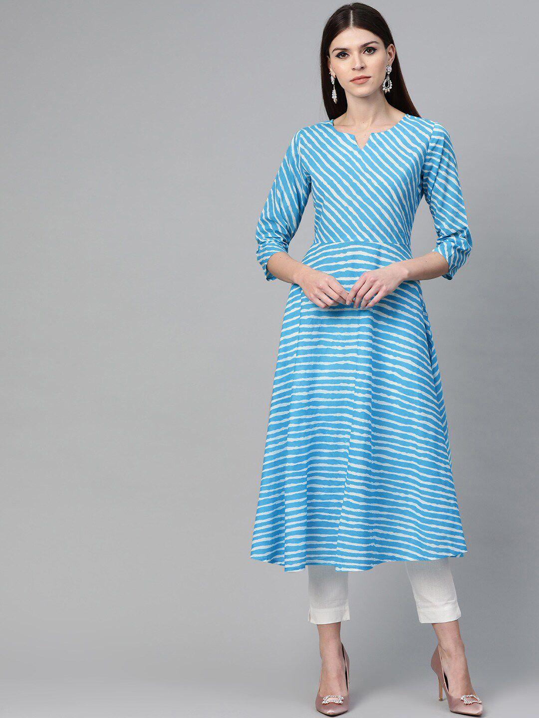 see designs women striped cotton kurta