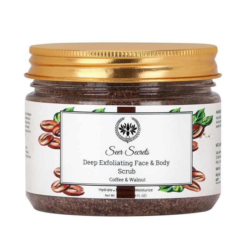 seer secrets deep exfoliating face & body scrub for dead skin cells, dullness and roughness