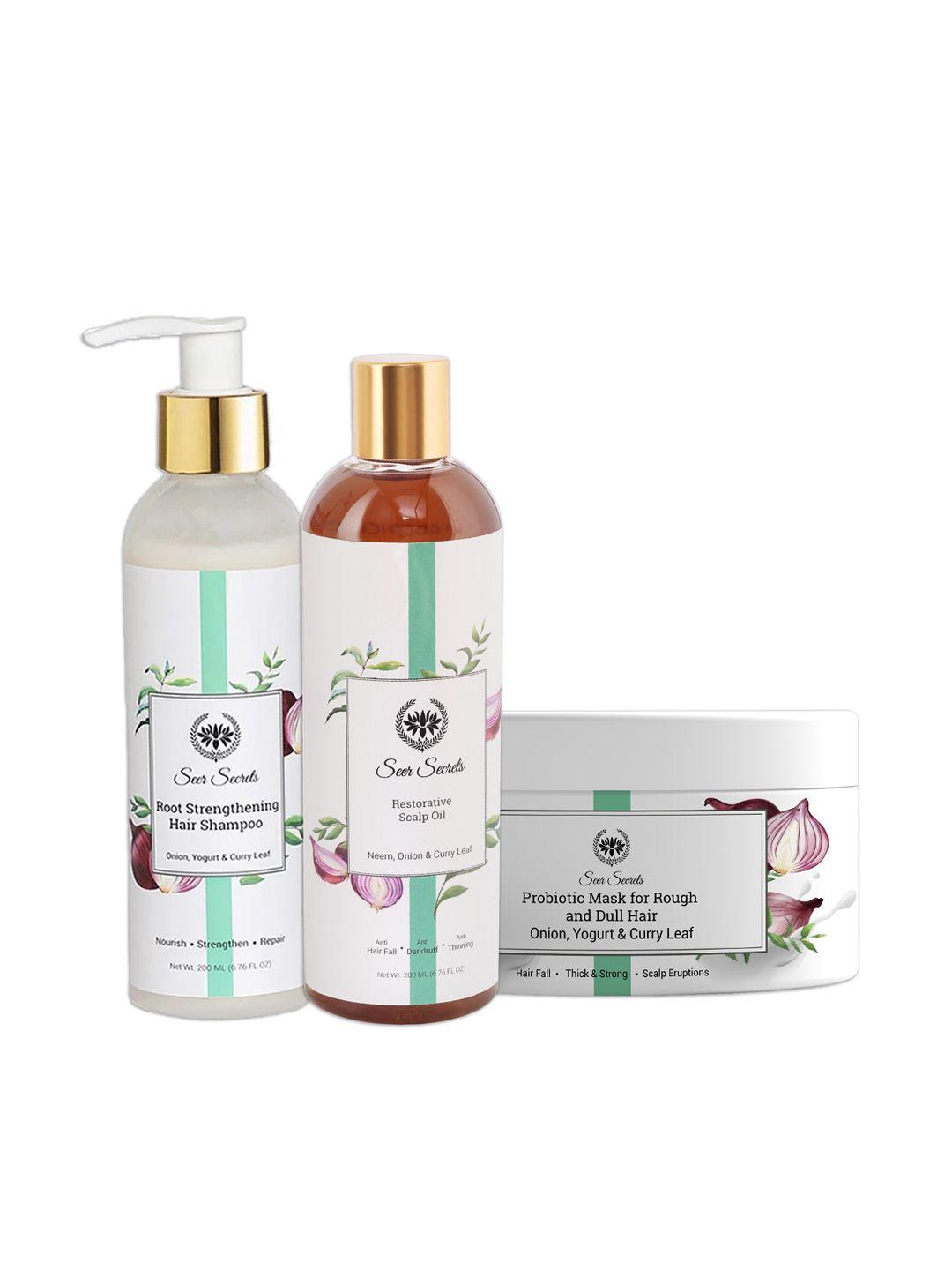 seer secrets hair care combo- hair oil, shampoo & mask