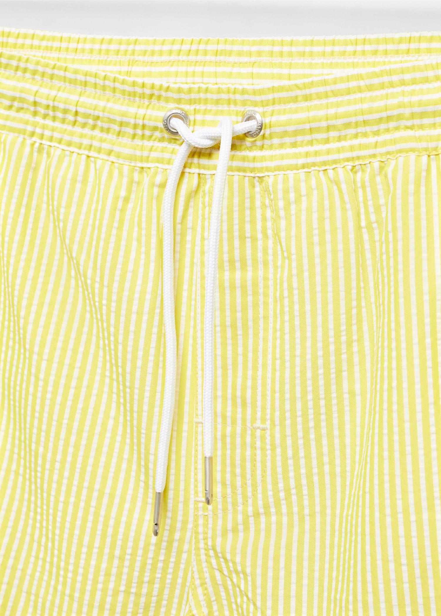 seersucker striped drawstring swimsuit