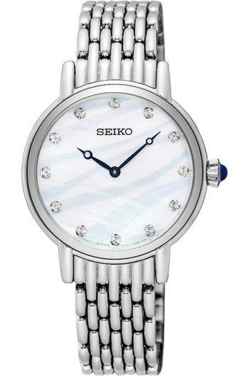 seiko seiko ladies mop dial quartz watch with steel bracelet for women - sfq807p1