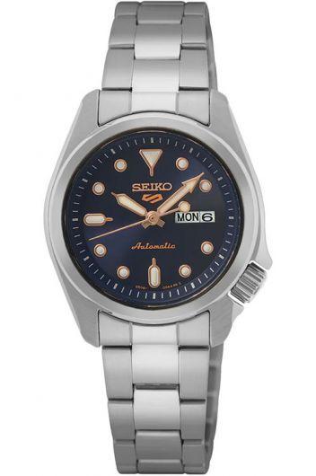 seiko 5 sports blue dial manual winding watch with steel bracelet for women - sre003k1