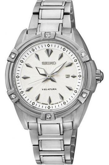 seiko velatura white dial quartz watch with steel bracelet for women - sxdf49p1