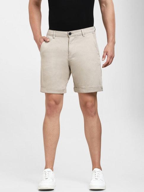 selected homme beige regular fit chino shorts