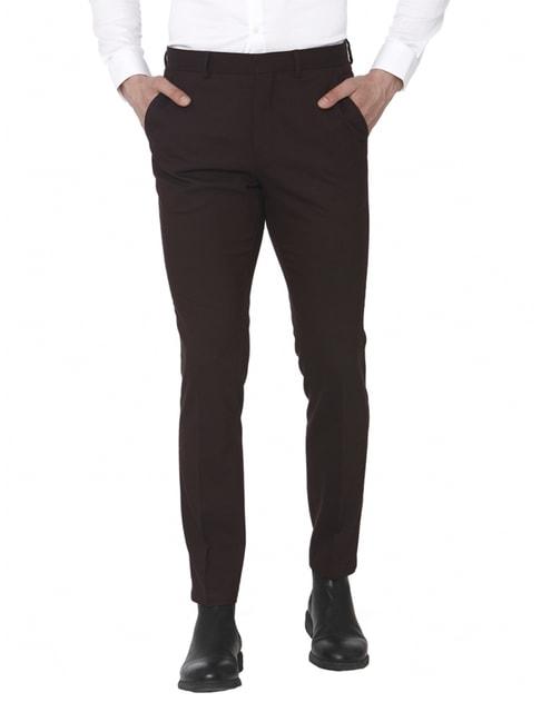 selected homme bitter chocolate slim fit trousers