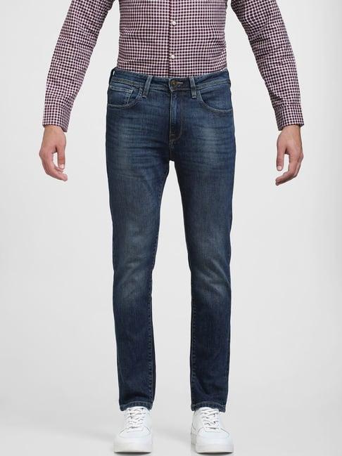 selected homme blue cotton slim fit jeans