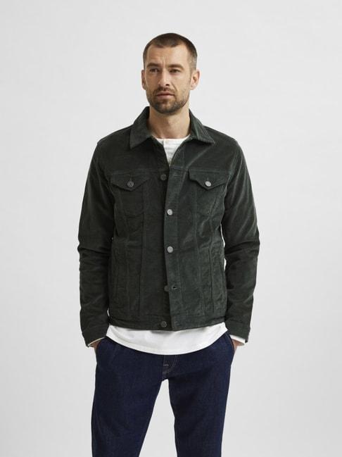 selected homme deep forest cotton regular fit jacket