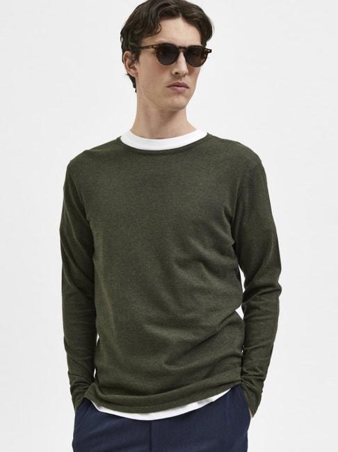 selected homme forest night regular fit self pattern sweater