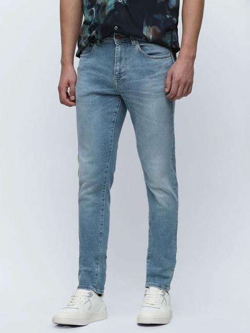 selected homme light blue slim fit lightly washed jeans