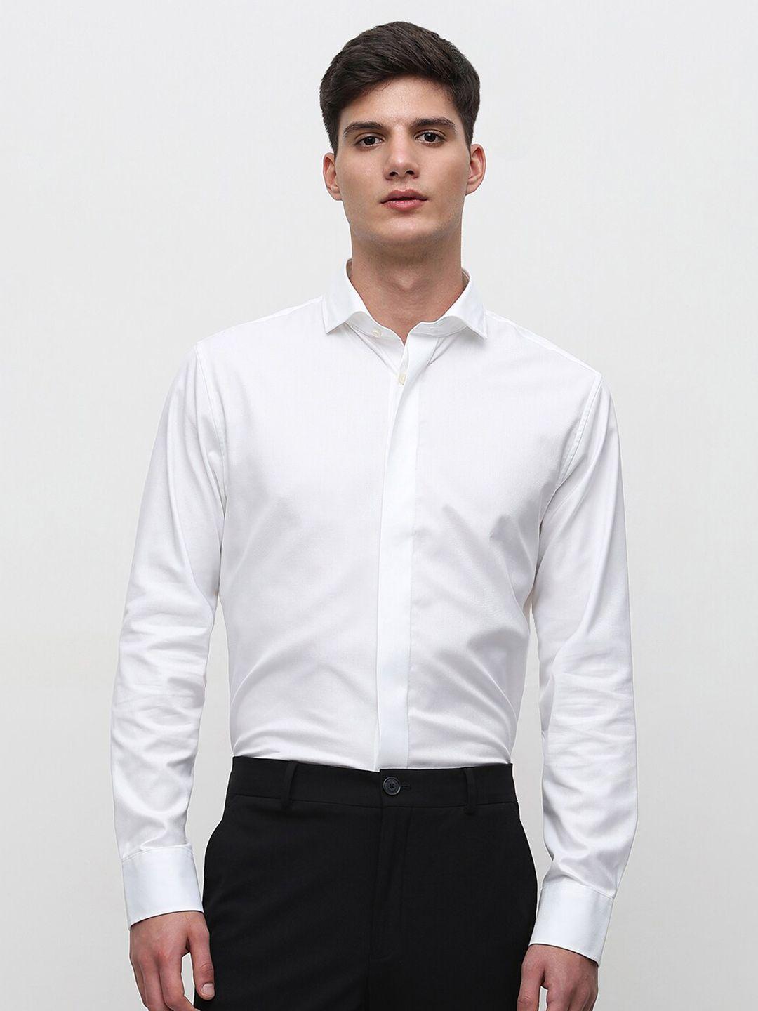 selected spread collar slim fit formal pure cotton shirt