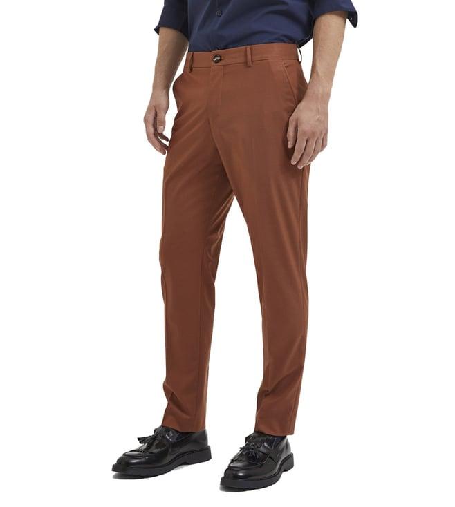 selected homme argan oil slim fit suit flat front trousers