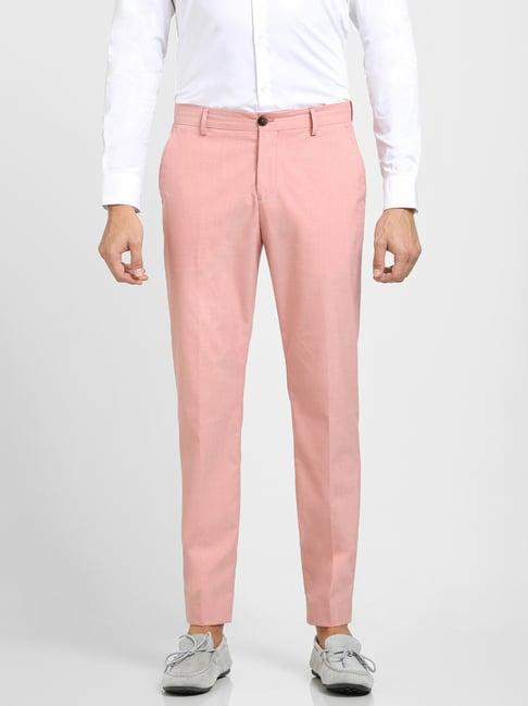 selected homme ash rose slim fit flat front trousers