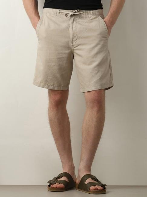 selected homme beige regular fit chino shorts