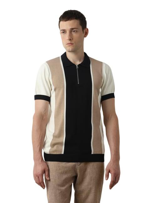 selected homme beige regular fit cotton polo t-shirt