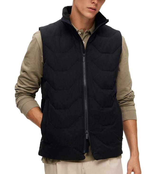 selected homme black regular fit gilet jacket