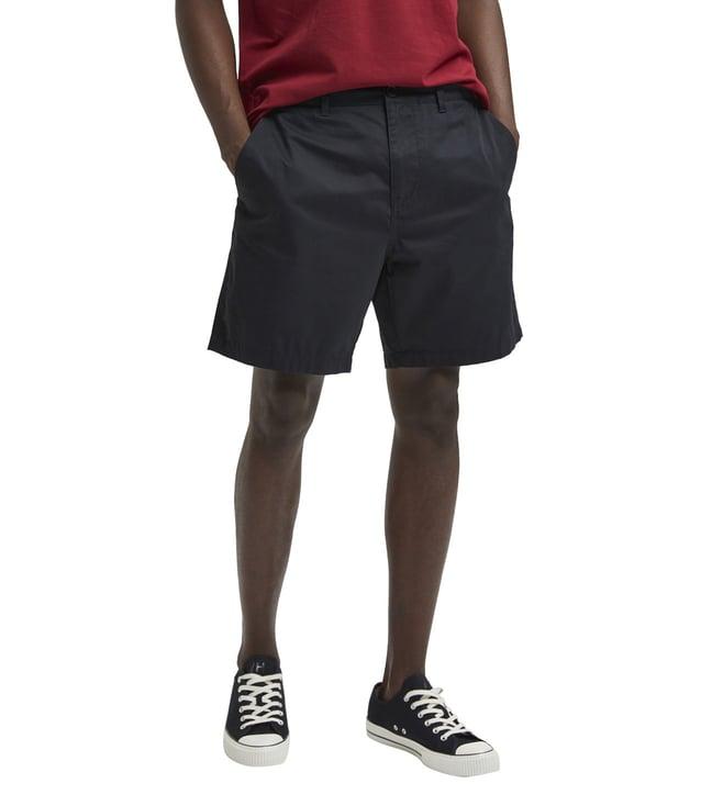 selected homme black regular fit shorts