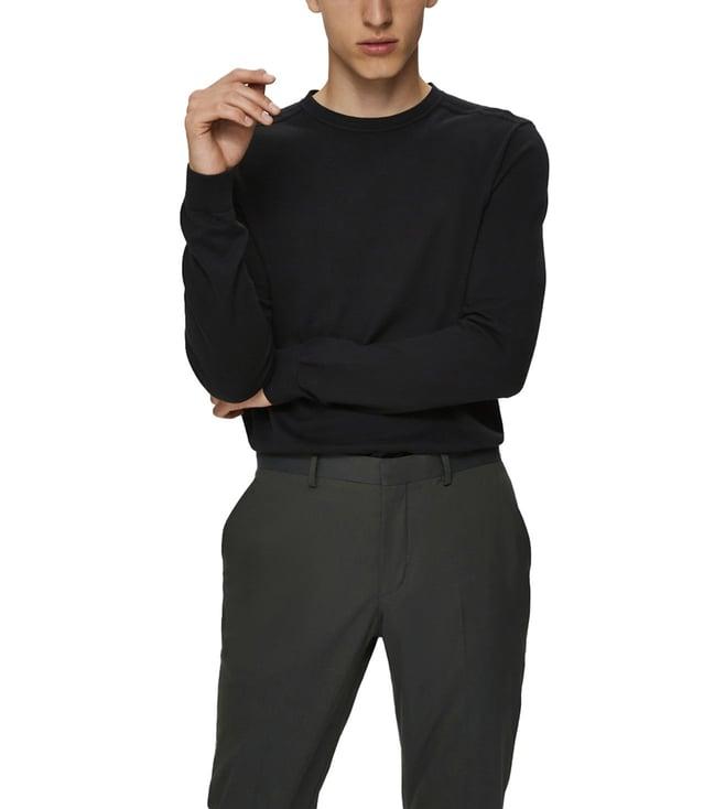 selected homme black regular fit sweatshirt