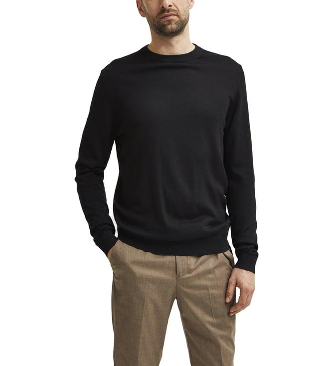 selected homme black regular fit sweatshirt