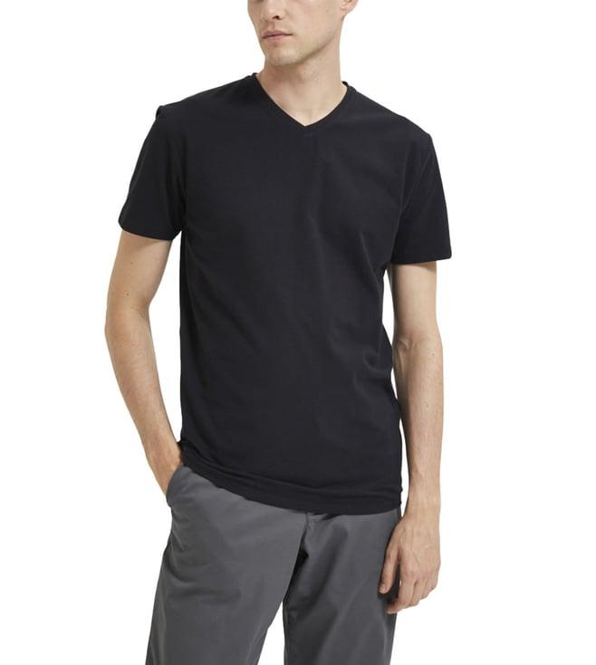 selected homme black regular fit t-shirt