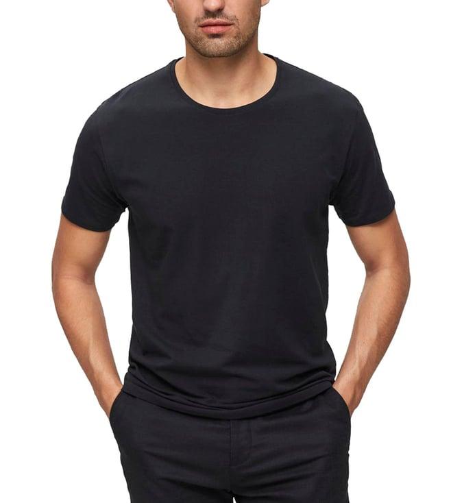 selected homme black regular fit t-shirt