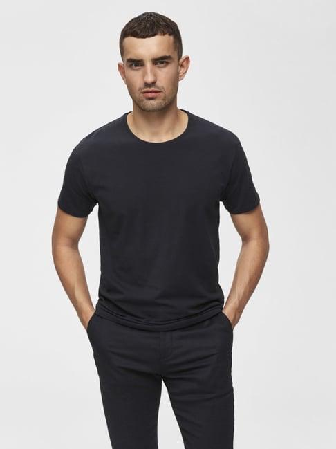 selected homme black regular fit t-shirt