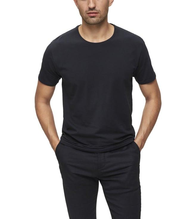 selected homme black regular fit t-shirt