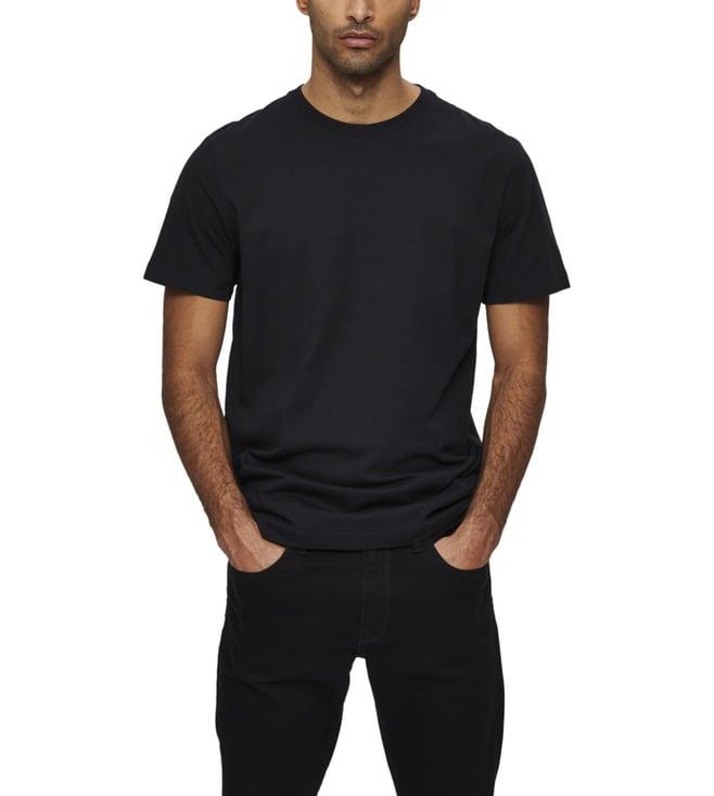 selected homme black regular fit t-shirt