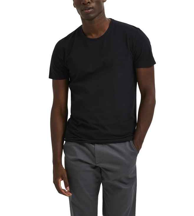 selected homme black regular fit t-shirt